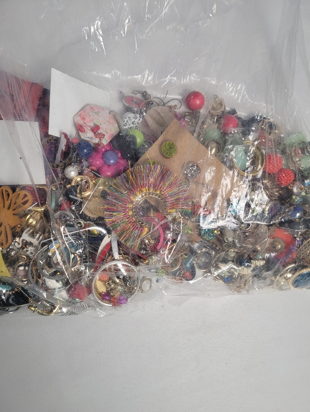 Assorted Single Earring Mystery Bag For Crafting Repurposing Almost 2lbs Jewelry